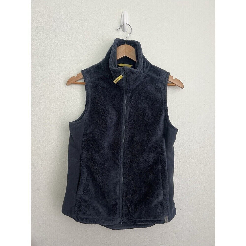 L.L. Bean Women's Size XS Navy Blue Sherpa Fleece Outerwear Vest Full Zip Cabin